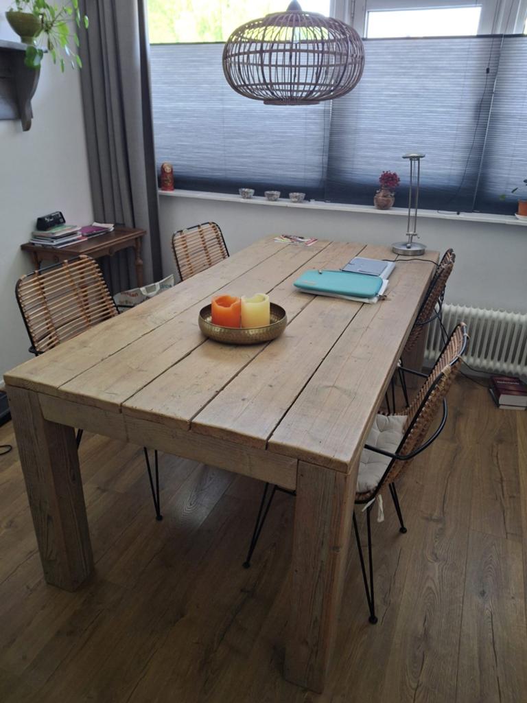 Eettafel en 4 stoelen, goede staat., Huis en Inrichting, Complete eetkamers, Ophalen, Zo goed als nieuw, Houd, 4 tot 6 stoelen