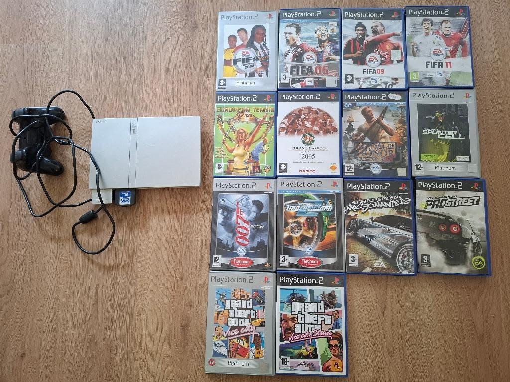 Playstation, Spelcomputers en Games, Spelcomputers | Sony PlayStation 2, Ophalen, Gebruikt, Met games, Met 1 controller