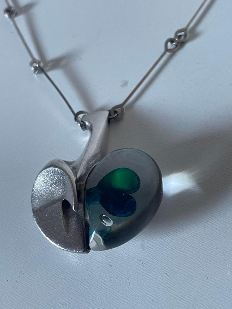Lapponia collier Space Apple Weckstrom, Ophalen of Verzenden, Zo goed als nieuw, Zilver, Steen of Mineraal