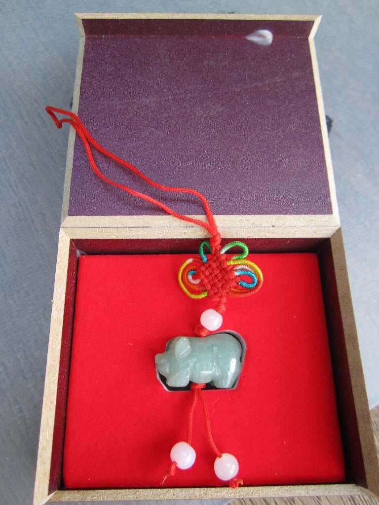 Jade sterrenbeeld chinees hangers Varken, Ophalen of Verzenden, Nieuw, Groen, Steen of Mineraal