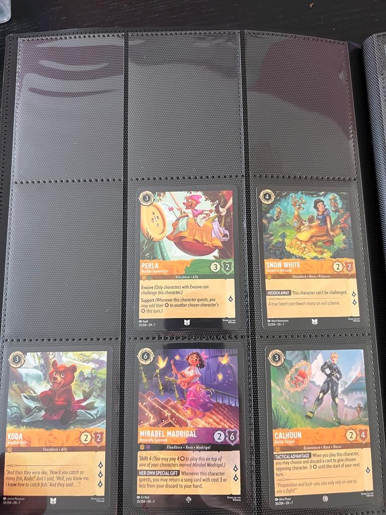 Disney Lorcana Kaarten Set 7 - zonder map, Verzamelen, Disney, Zo goed als nieuw, Papier, Kaart of Schrift, Sneeuwwitje of Doornroosje