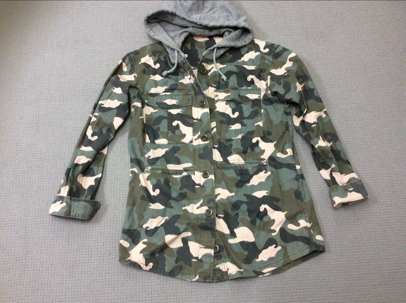 Camo Overhemd/Jas met Hoodie Maat S (176), Ophalen of Verzenden, Zo goed als nieuw, Jongen of Meisje