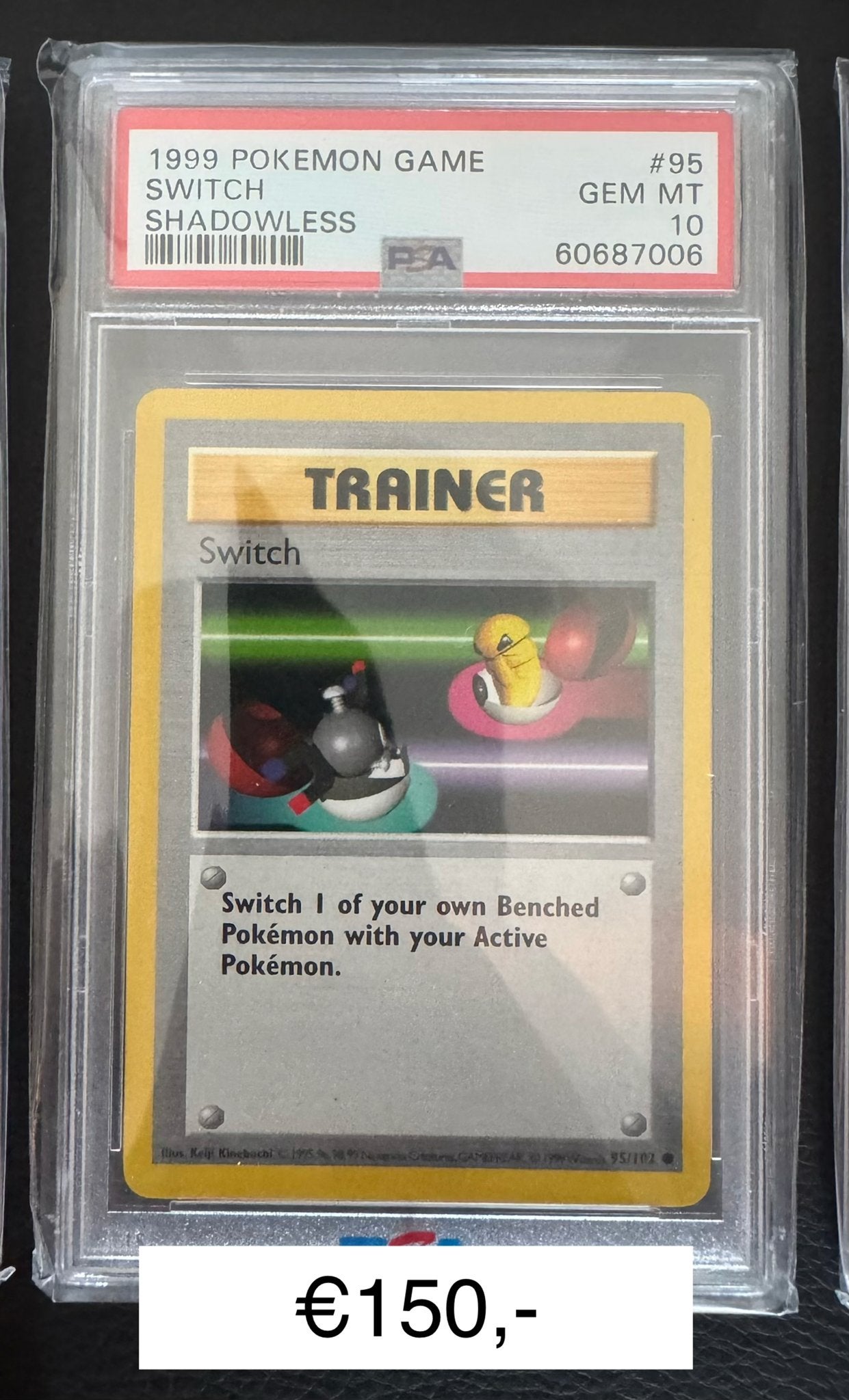 Pokémon TCG: Switch Shadowless Base Set PSA 10, Ophalen of Verzenden, Zo goed als nieuw, Losse kaart