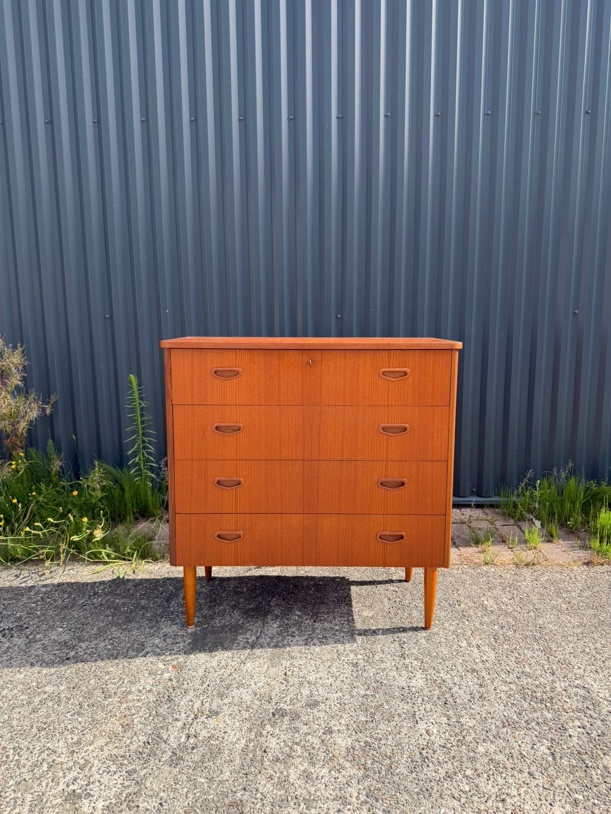 Vintage ladekast teak, Ophalen, Gebruikt, C, 50 tot 100 cm