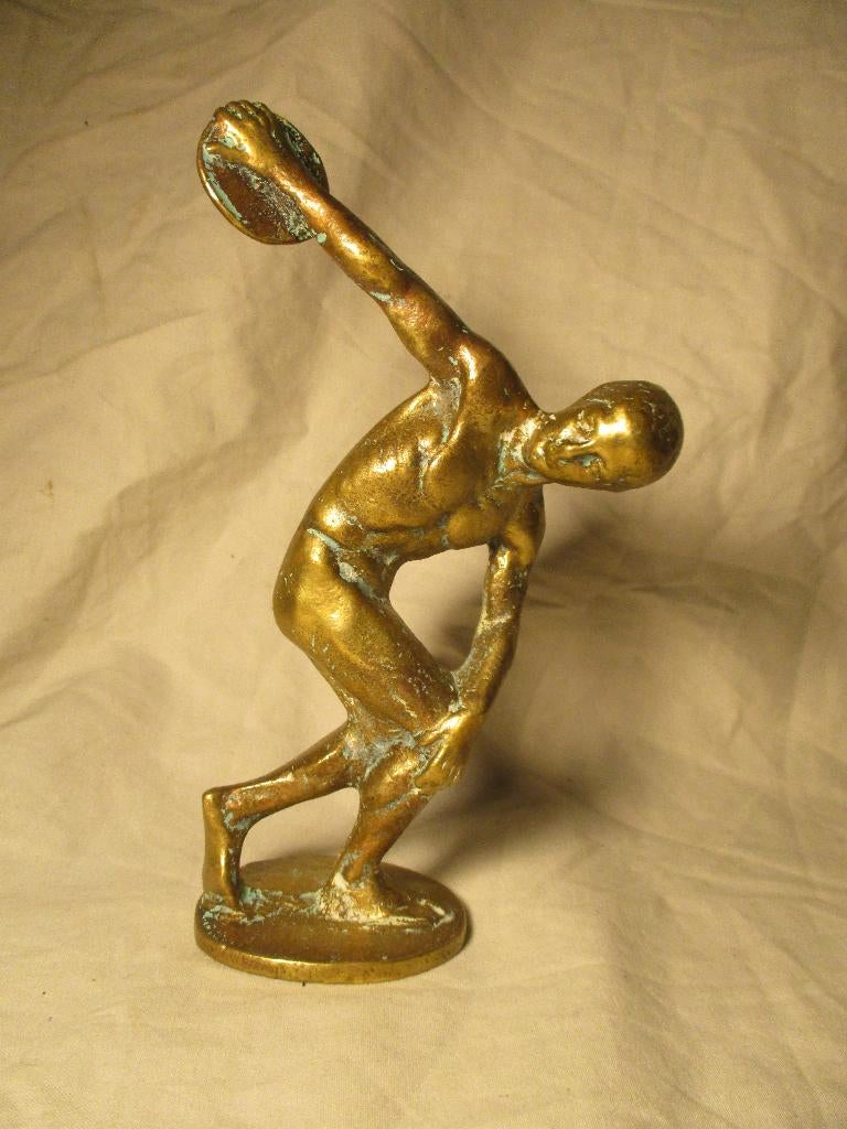 koper -brons discus werper beeldje, Ophalen of Verzenden