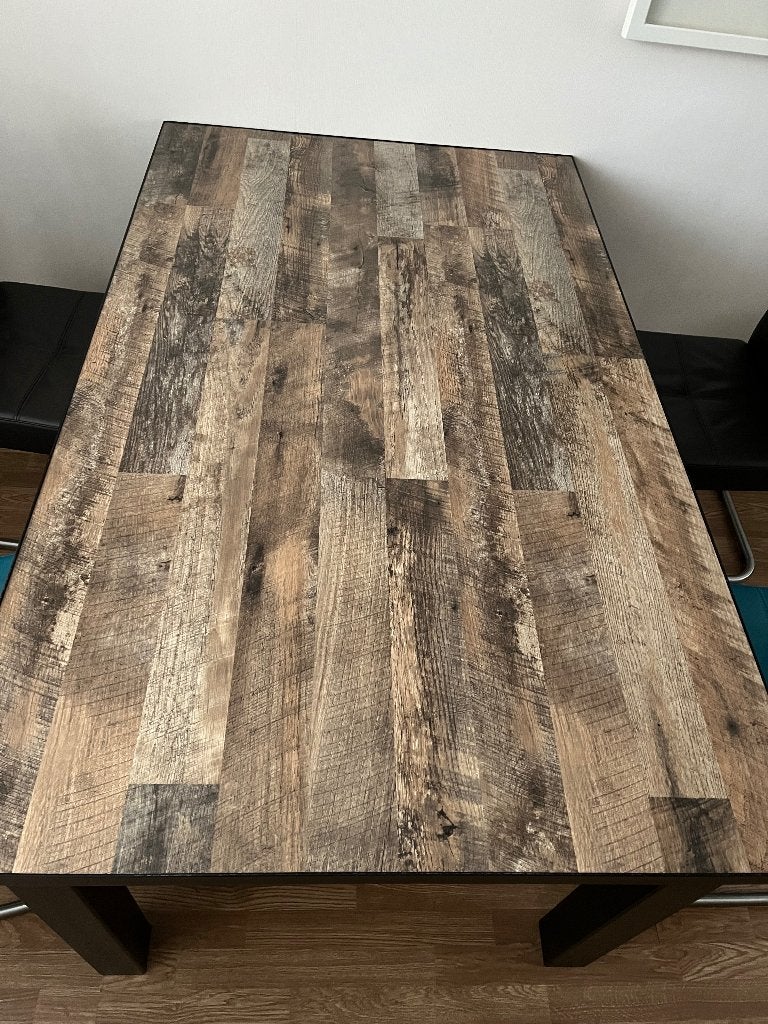 Eettafel met zwart onderstel, Ophalen, Gebruikt, 50 tot 100 cm, Vijf personen of meer