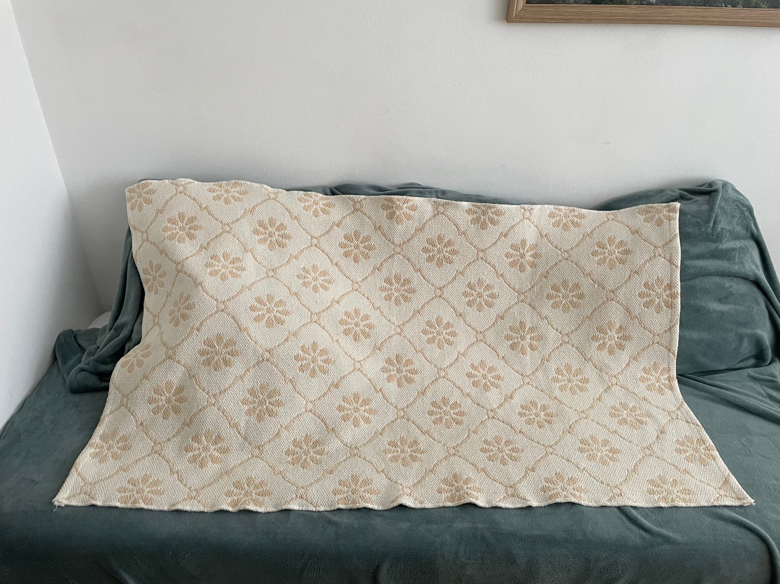 Dik katoenen kleed 85x145cm voor op vloer of bank/stoel, Ophalen of Verzenden, Gebruikt, Rechthoekig, 50 tot 100 cm