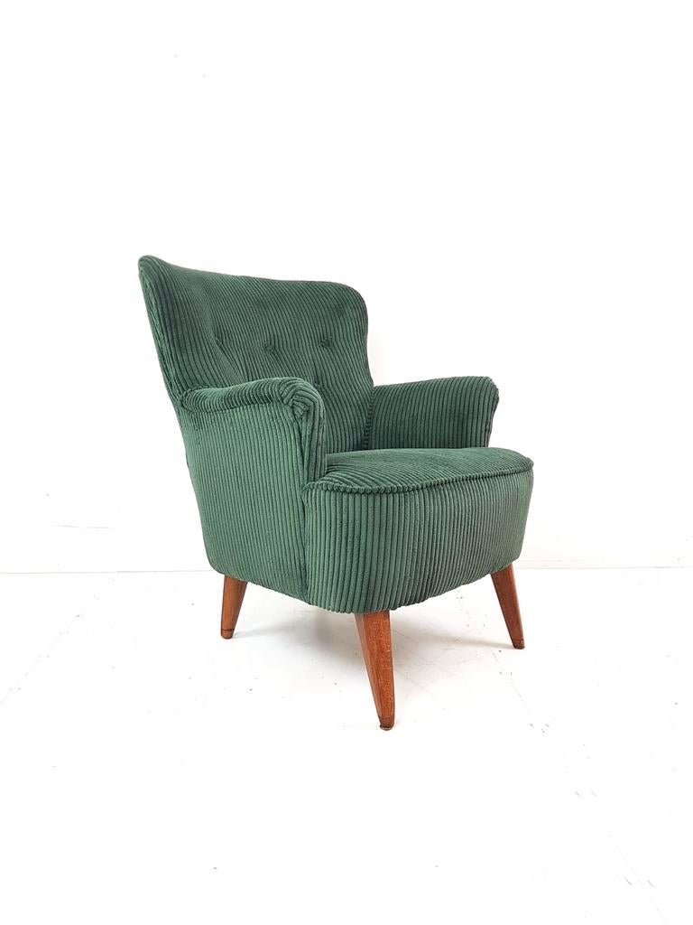 Vintage Artifort Theo Ruth dames nieuw gestoffeerd groen rib, -, -, 75 tot 100 cm, Ophalen of Verzenden