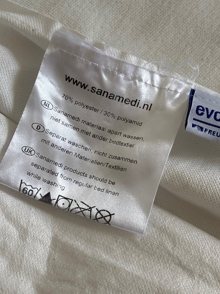 Allergeen dekbedhoes sanamedi hoeslaken, Ophalen, Eenpersoons, Zo goed als nieuw, Wit