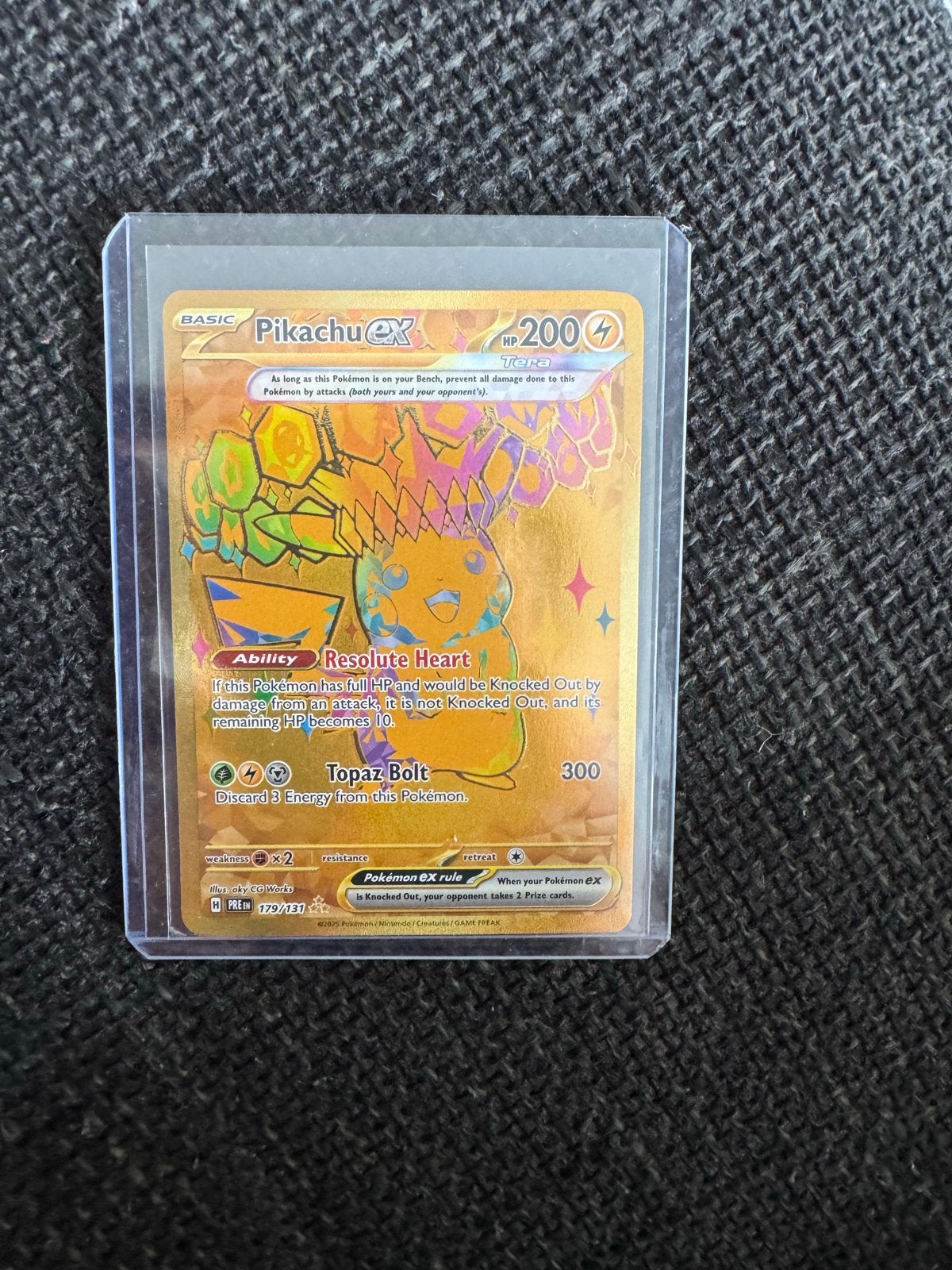 Pikachu EX 179/177 Gouden Kaart Pokémon, Ophalen of Verzenden, Zo goed als nieuw, Losse kaart, Foil