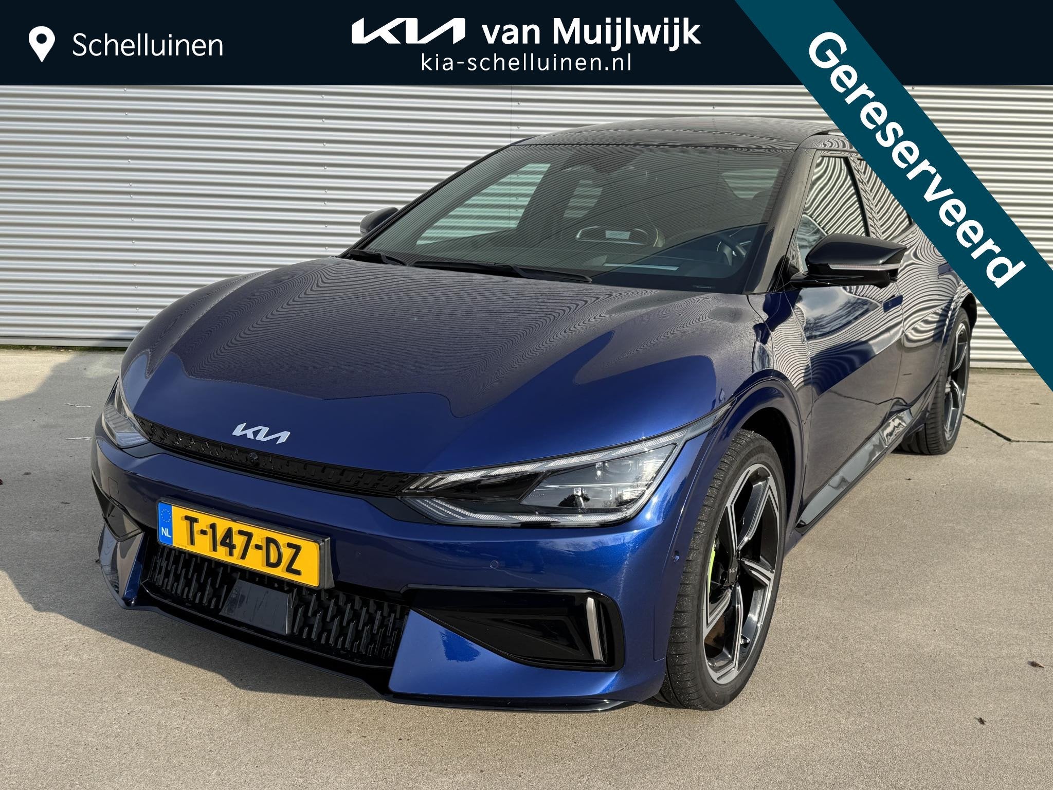 Kia EV6 GT AWD 77.4 kWh SOH 100% | Trekhaak afneembaar | Pra, Auto's, Blauw, Alcantara, 2100 kg, Origineel Nederlands
