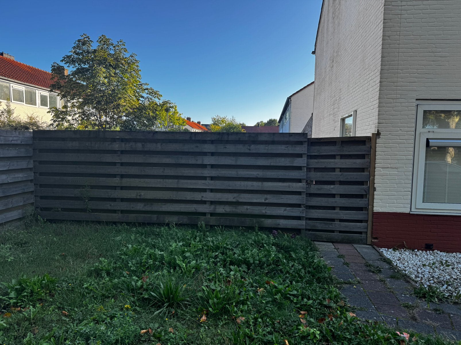 Houten schutting + carport te koop – biede, Tuin en Terras, 1 tot 2 meter, 6 meter of meer, Ophalen of Verzenden, Zo goed als nieuw