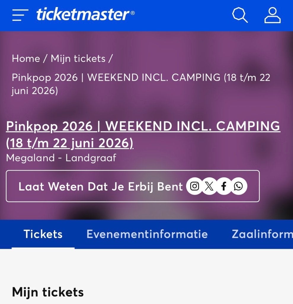 2x weekendticket Pinkpop, Tickets en Kaartjes, Twee personen, Meerdaags