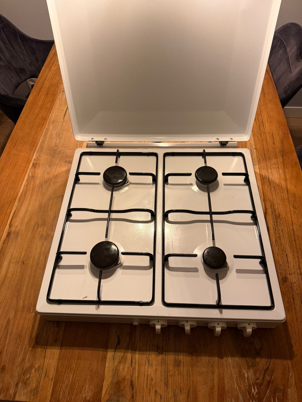 Keurig nette gaskookplaat met ontsteking en gaskabel, Ophalen, 4 kookzones, Zo goed als nieuw, Gas