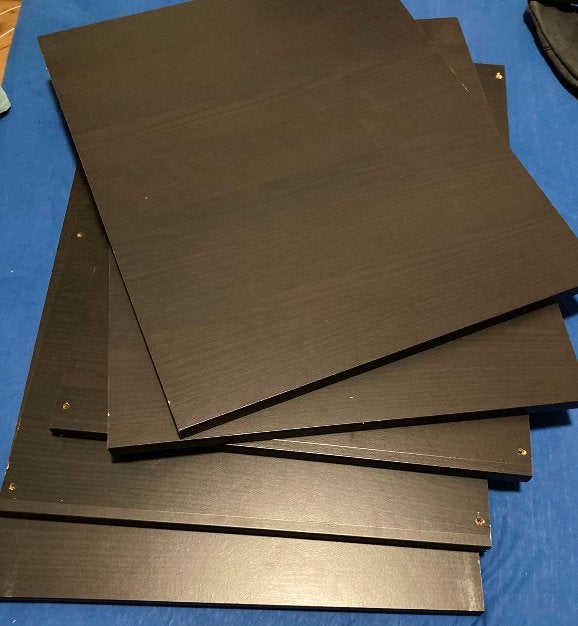 5 zwarte Pax planken, Ophalen, Gebruikt, 200 cm of meer, 50 tot 100 cm