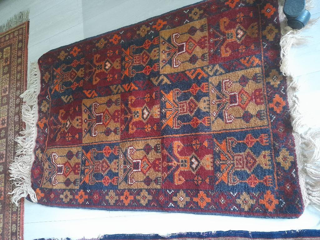 Handgeknoopt wollen tapijt 80 x 117 cm, Gebruikt, 100 tot 150 cm, Rechthoekig, 50 tot 100 cm