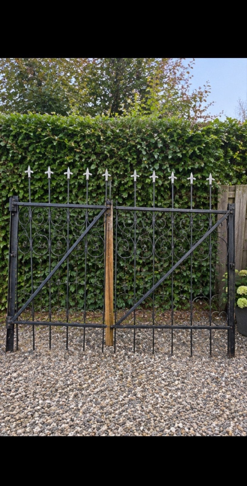 Zwart sierhekwerk met poort - Gebruikt, Ophalen, Met poort, Gebruikt, Sierhekwerk
