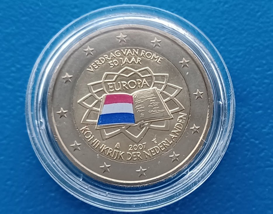 Nederland 2 euro Verdrag van Rome - 2007, Postzegels en Munten, Munten | Nederland, Verzenden, Koningin Beatrix, Euro's, Losse munt