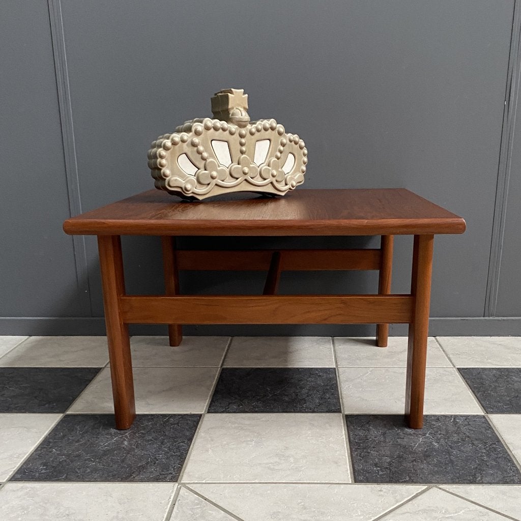 60 jaren Een mooie 4 kant model teak houten salontafel, Ophalen, Gebruikt, 50 tot 100 cm, 50 tot 100 cm