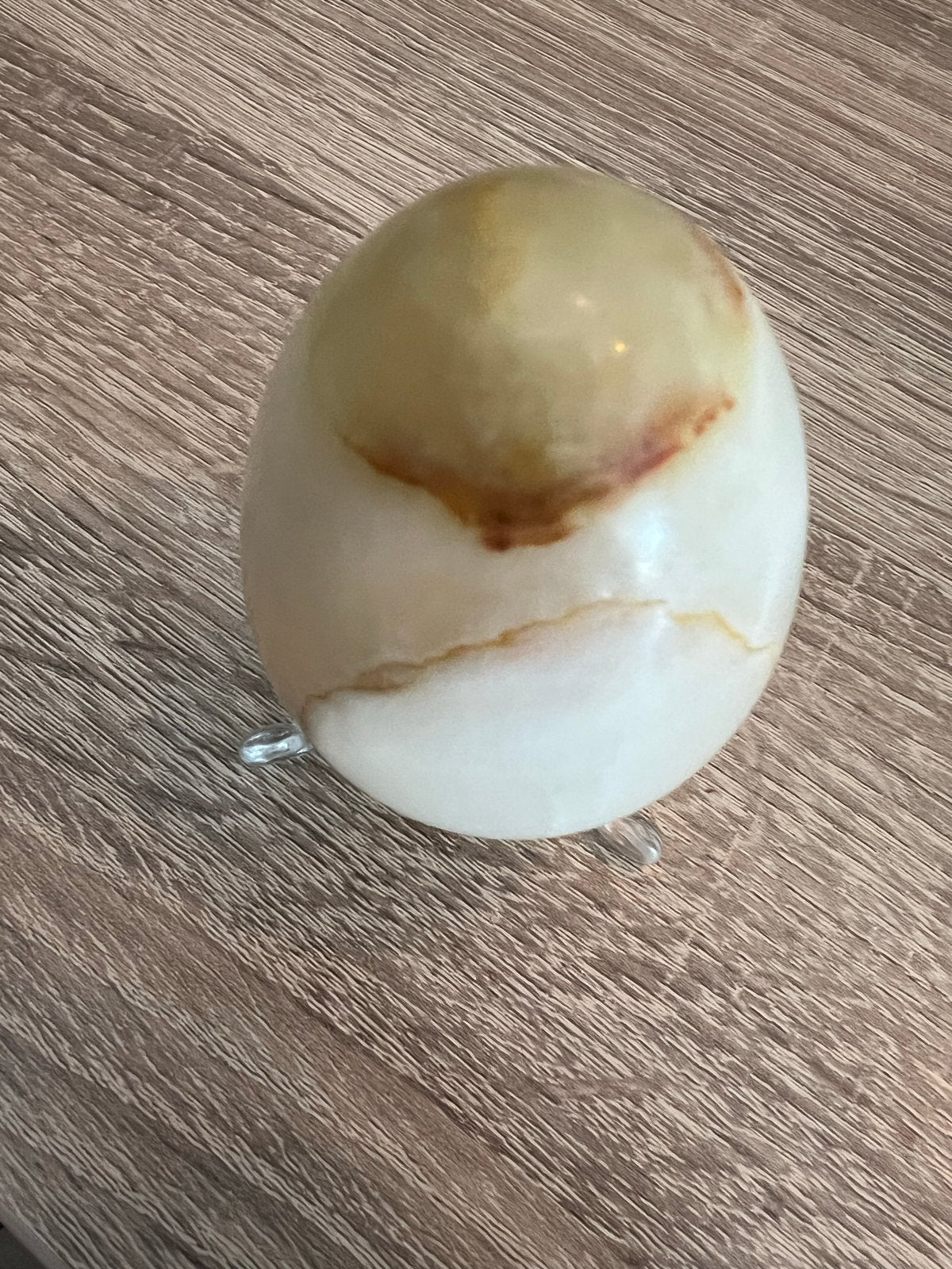 Marmeren ei met houder en doosje, Ophalen of Verzenden, Zo goed als nieuw