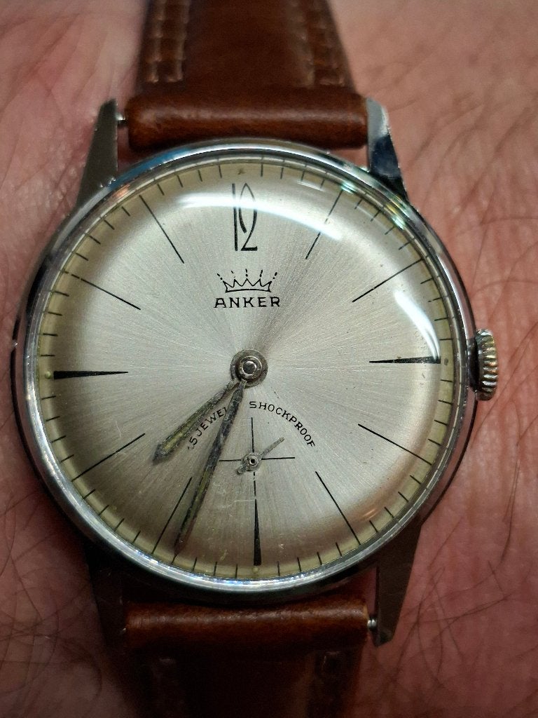 Anker vintage horloge, Sieraden, Tassen en Uiterlijk, Horloges | Antiek, Overige merken, Staal, Met bandje, Polshorloge
