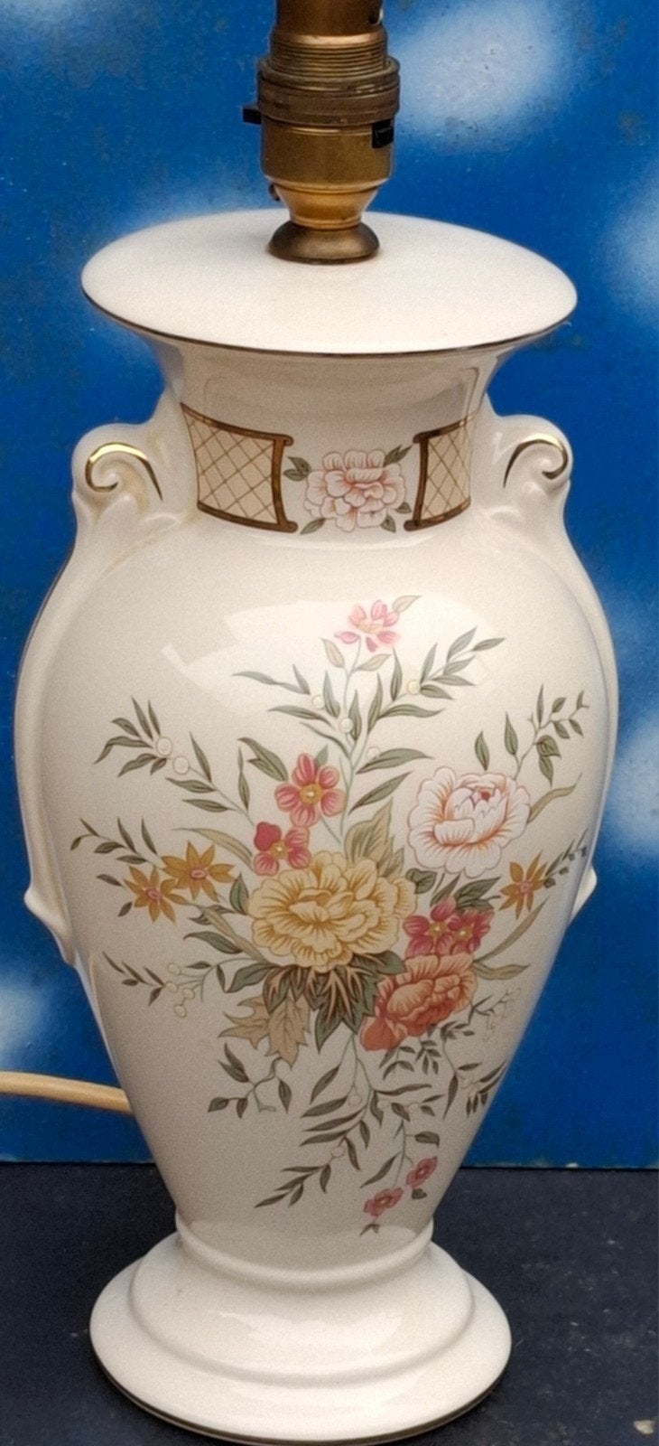 Tafellamp-voet. Porselein. St.Michael.GB. * Zie tekst., Ophalen, Overige materialen, 27 cm, Riviera Maison