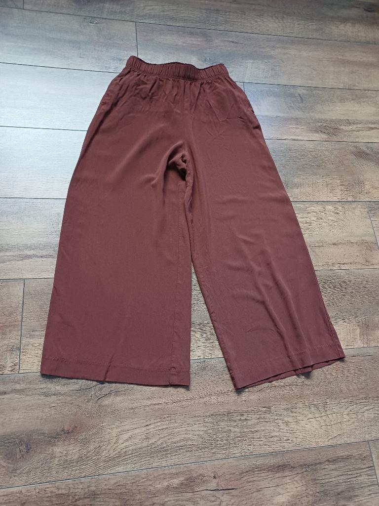 leuke bruine H&M broek met zaken en met wijde pijpen en 34, Kleding | Dames, Broeken en Pantalons, Bruin, Nieuw, Ophalen of Verzenden