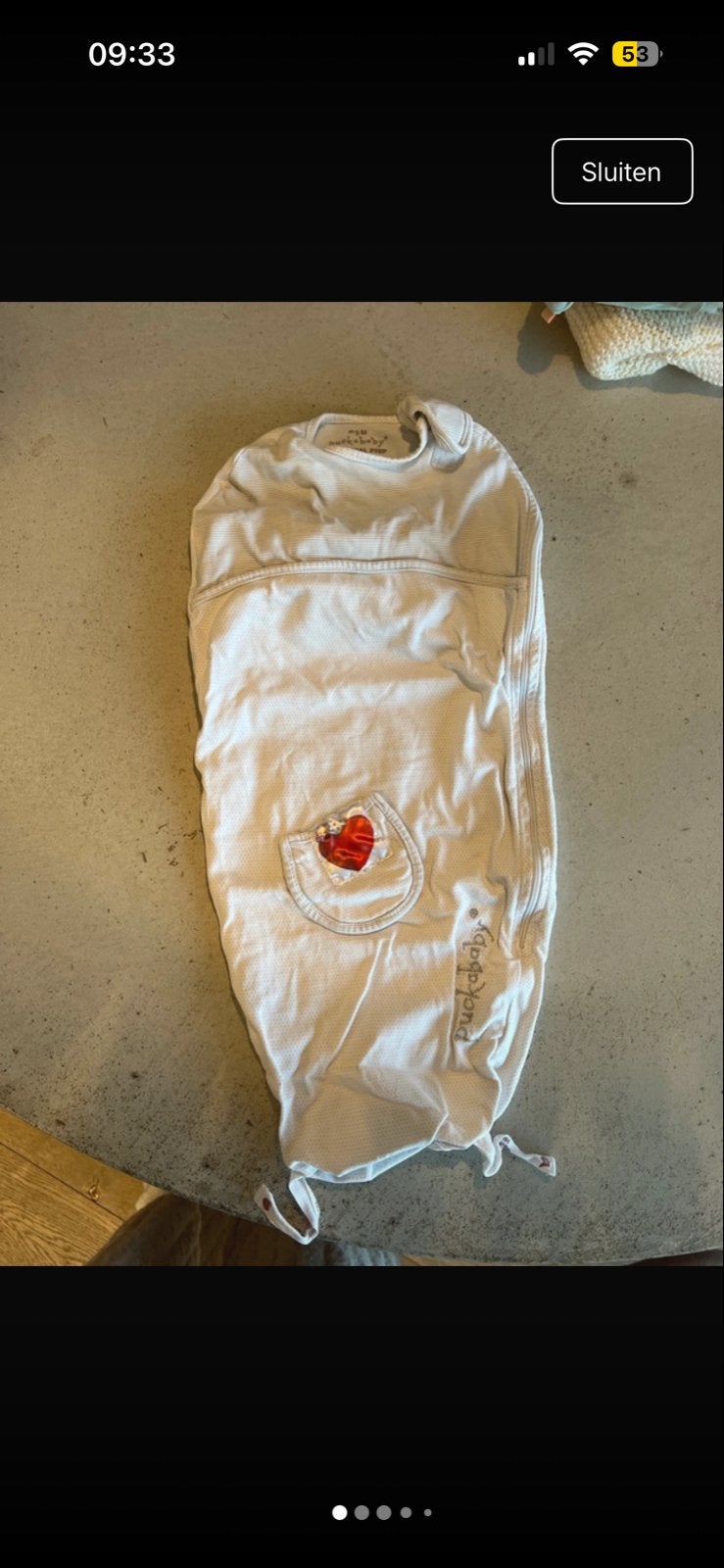Puckababy Piep slaapzak newborn 0-3 maandn - Inbakerslaapzak, Gebruikt, Puckababy, Ophalen of Verzenden, Grijs