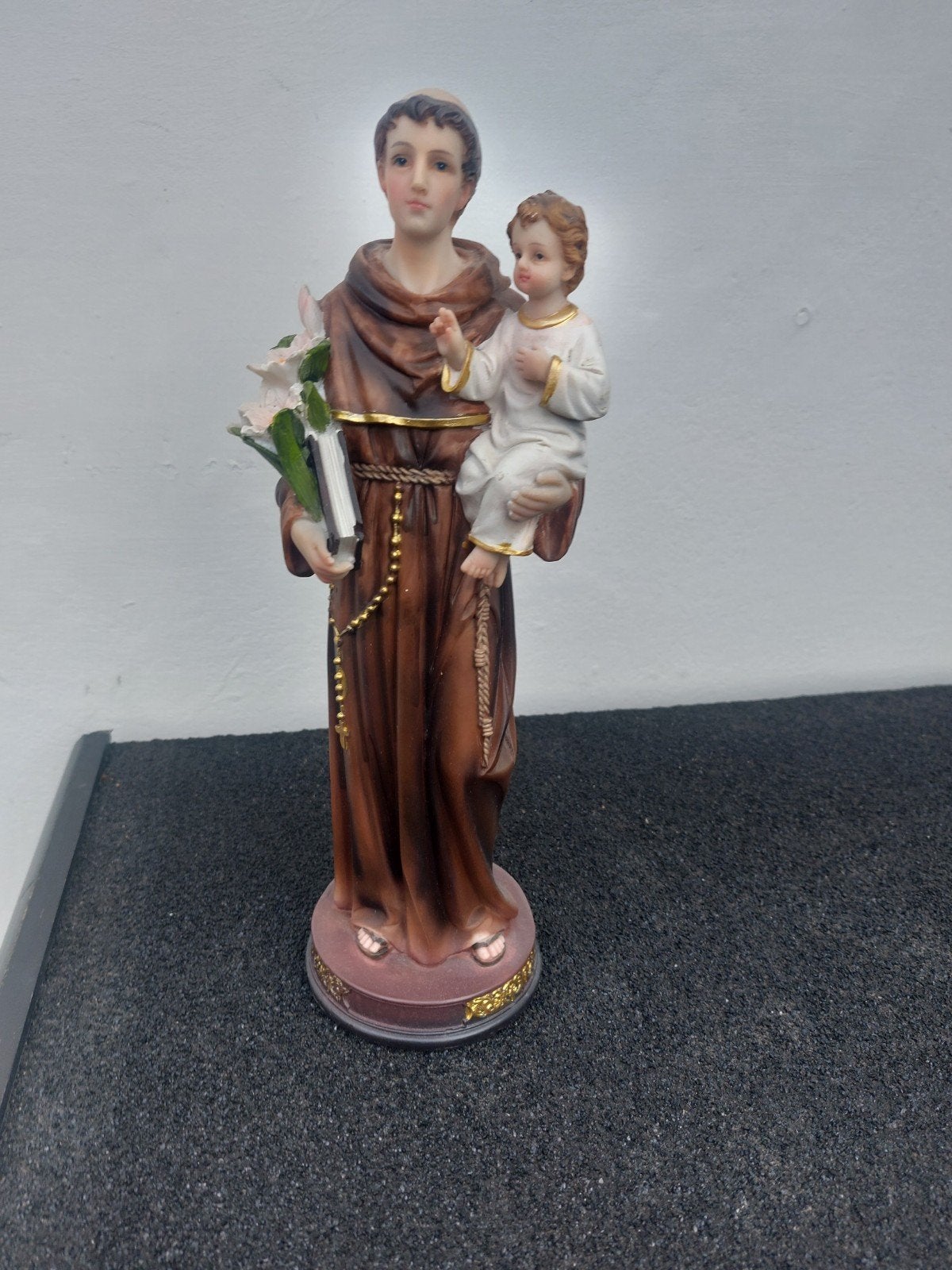 Heilig beeld Pater Antonius met kindje Jezus - 30 cm, Ophalen