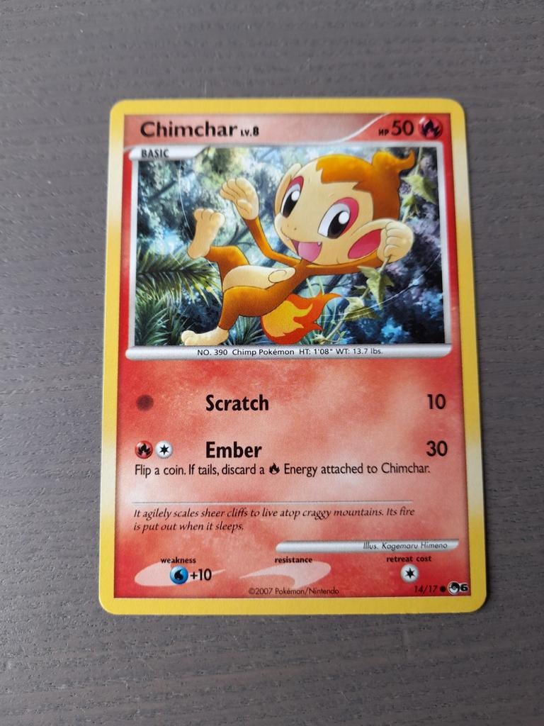 2007 pop series 6 14/17 chimchar non holo, Ophalen of Verzenden, Gebruikt, Losse kaart