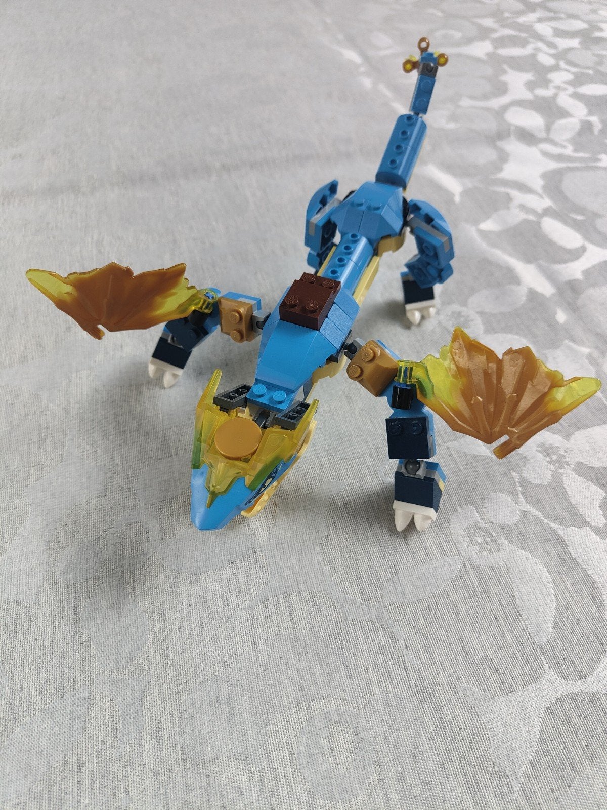 Lego Draak - Blauw met gouden vleugels, Lego, Ophalen of Verzenden, Zo goed als nieuw, Compleet