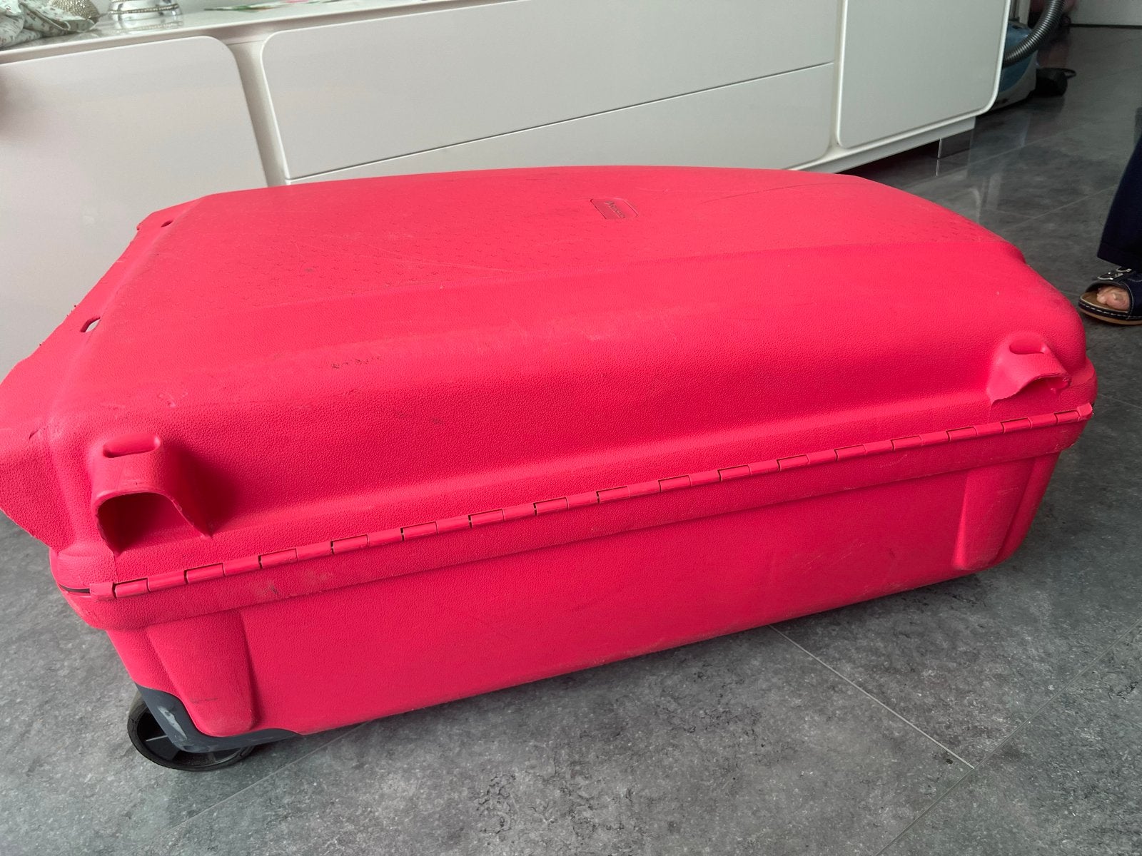 Samsonite koffer - roze, hard kunststof, met wieltjes, Gebruikt, Hard kunststof, 70 cm of meer, 35 tot 45 cm