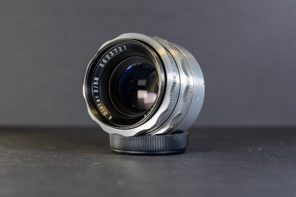Carl Zeiss Jena Biotar 58mm f/2 (M42) – vintage, zilver, 58 mm, M42, Gebruikt, Ophalen of Verzenden