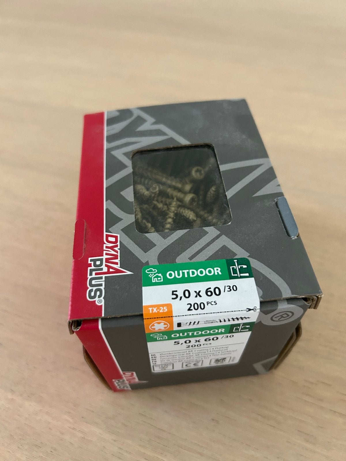 Dynaplus vlonderschroef 5.0x60 - 200 stuks, Ophalen of Verzenden, Nieuw, 50 tot 100 mm, Schroeven