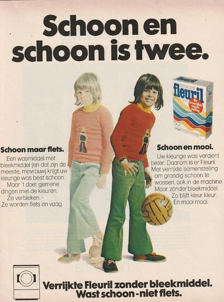 Retro reclame 1972 Fleuril wasmiddel jongetje met bal, Verzenden, Overige typen