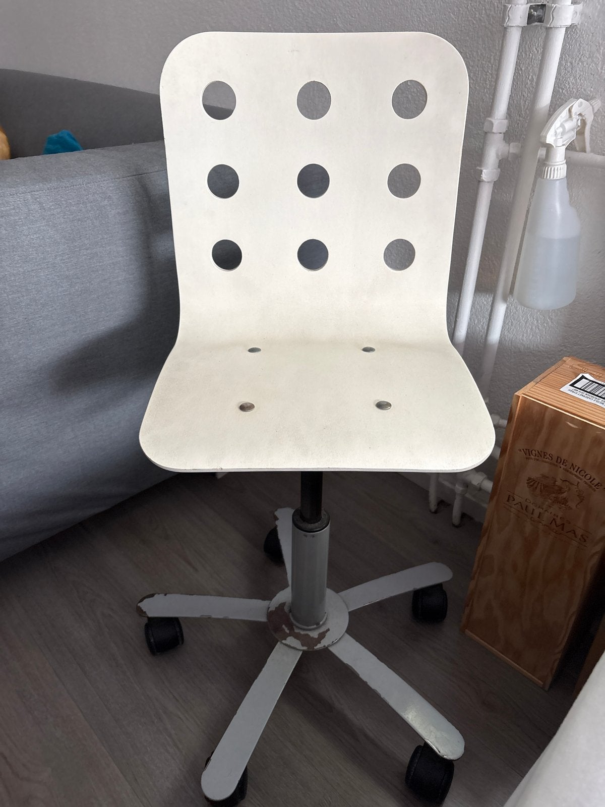 Witte bureaustoel met wielen - Gebruikt, Ophalen, Gebruikt, Wit, Bureaustoel