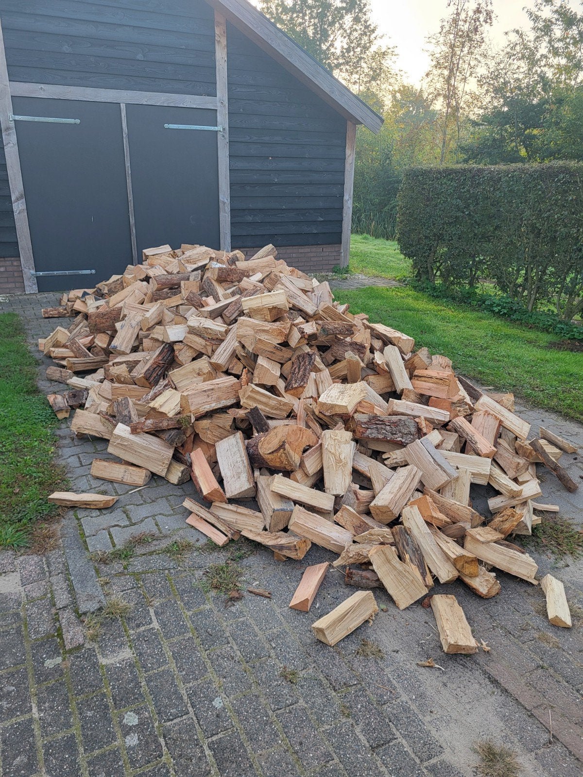 Droog brandhout haardhout eik beuk te koop, 6 m³ of meer, Ophalen of Verzenden, Eikenhout, Blokken