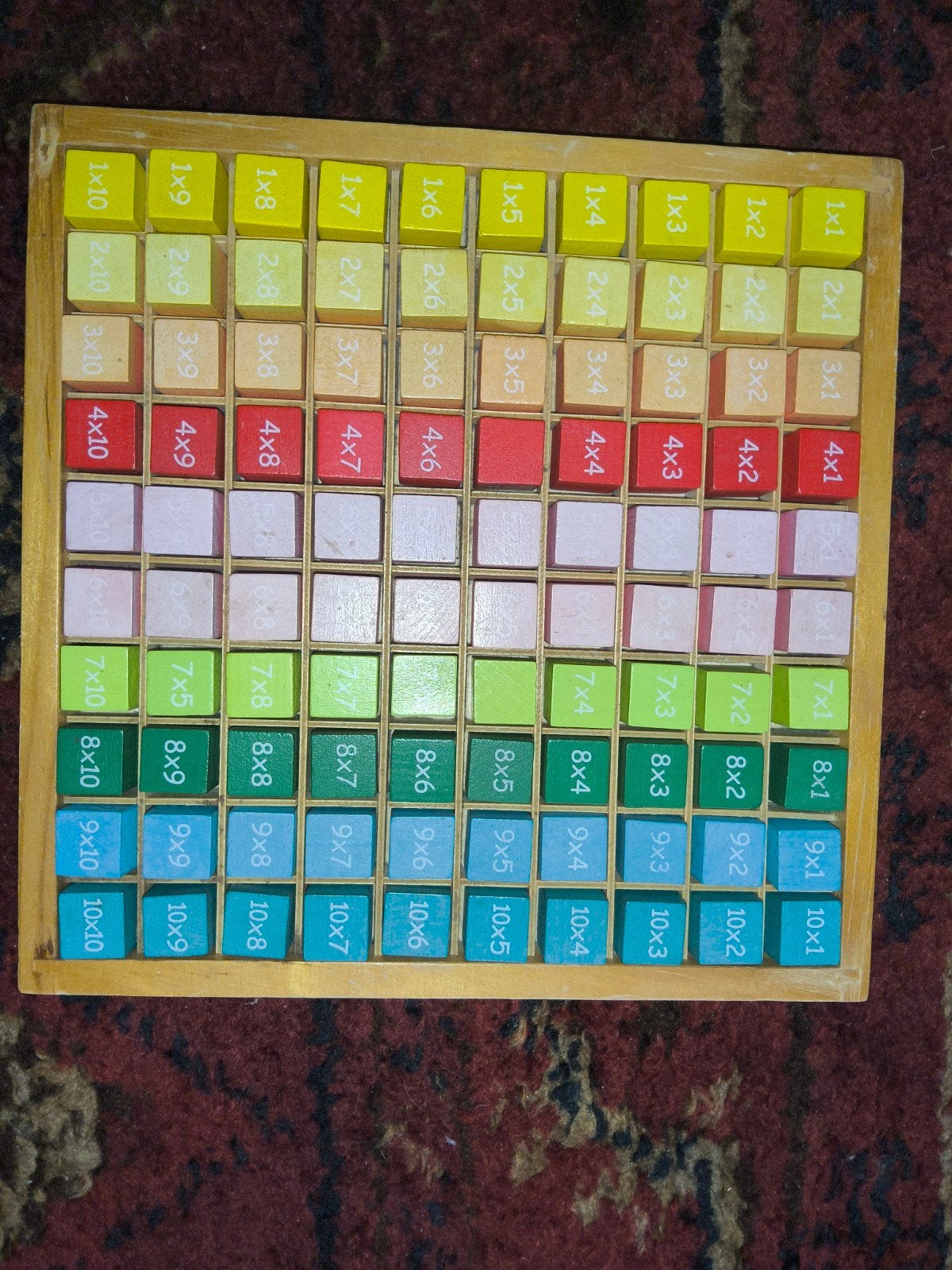 Verkleurd Montessori Vermenigvuldigingsbord, Ophalen of Verzenden, Gebruikt, Rekenen