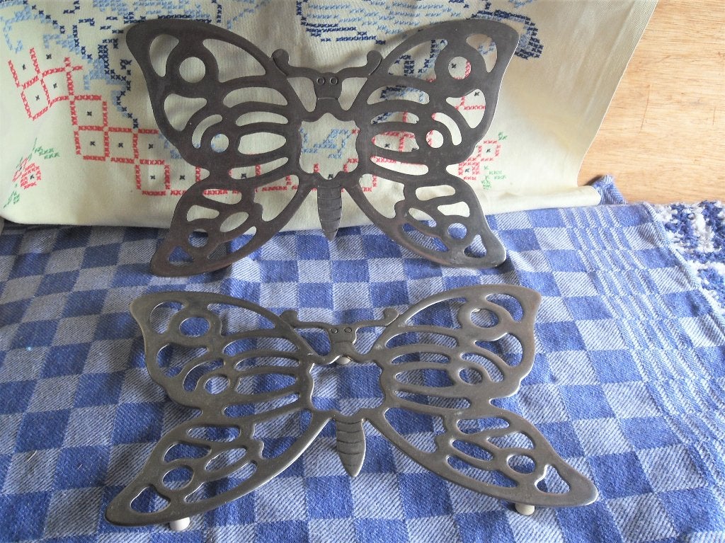 brocante pannen onderzetter/ onderzetters vlinder, Ophalen of Verzenden