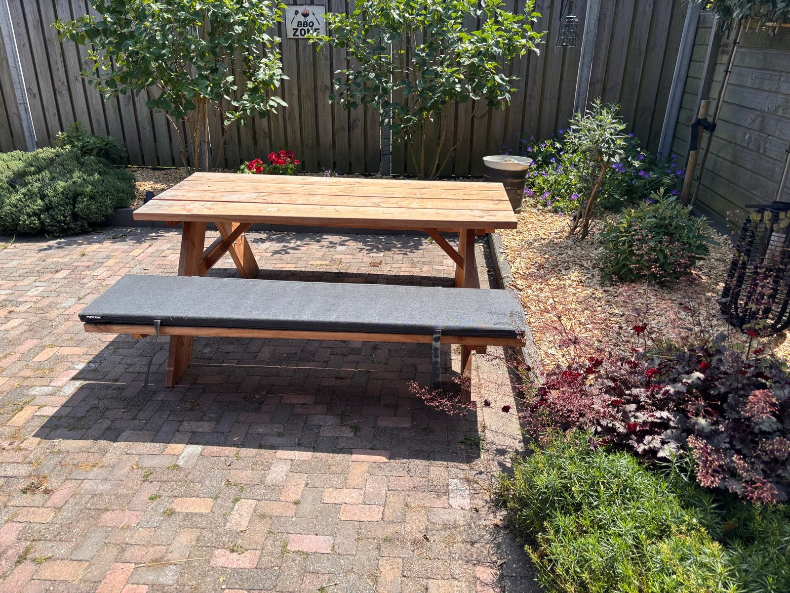 Douglas houten picknicktafel 180x80cm, Ophalen, Zo goed als nieuw, Rechthoekig, Hout