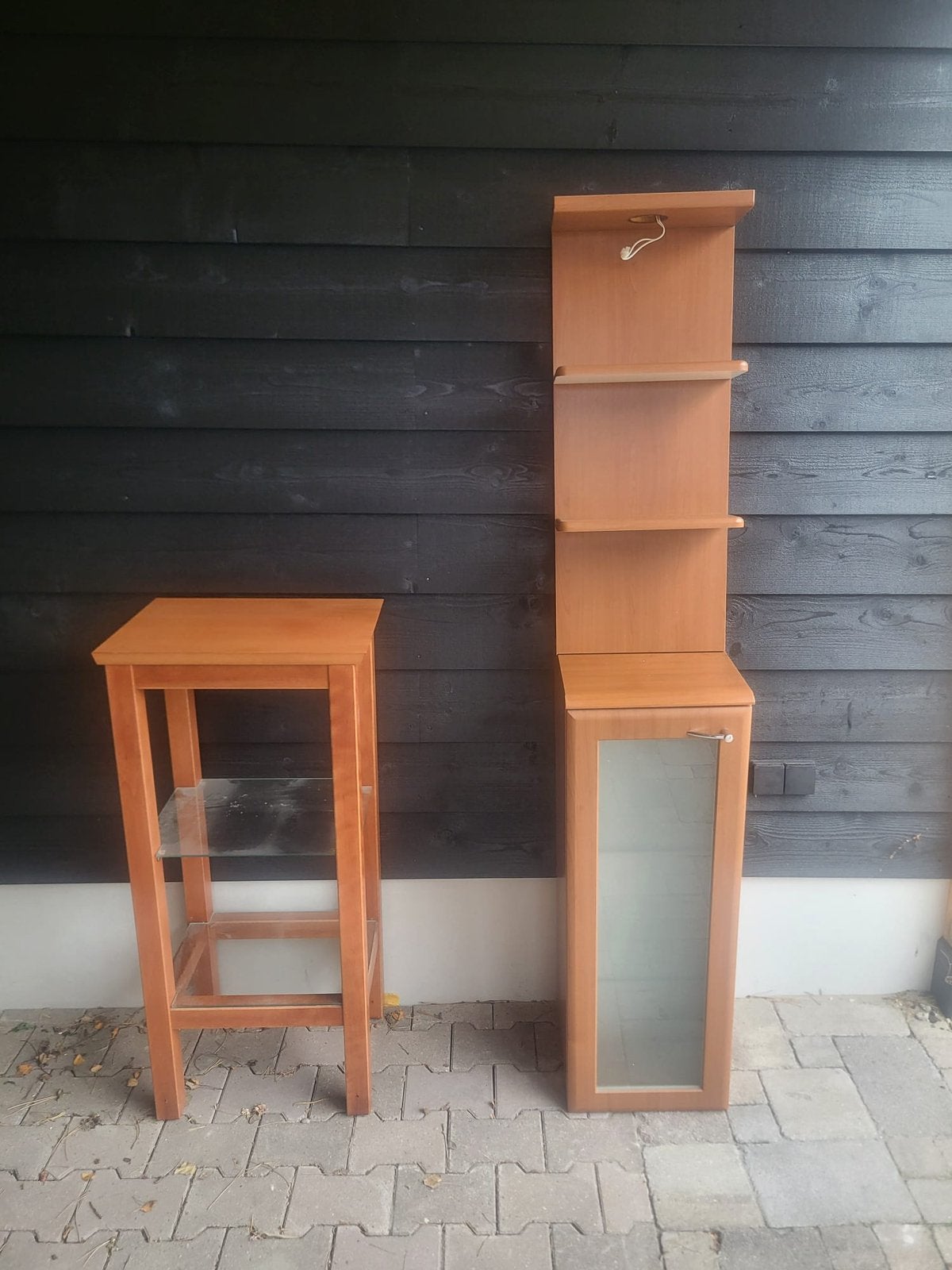 Badkamermeubel leuk hangkastje met verlichting en hoge tafel, Huis en Inrichting, Ophalen, (Half)hoge kast, Minder dan 50 cm, Gebruikt