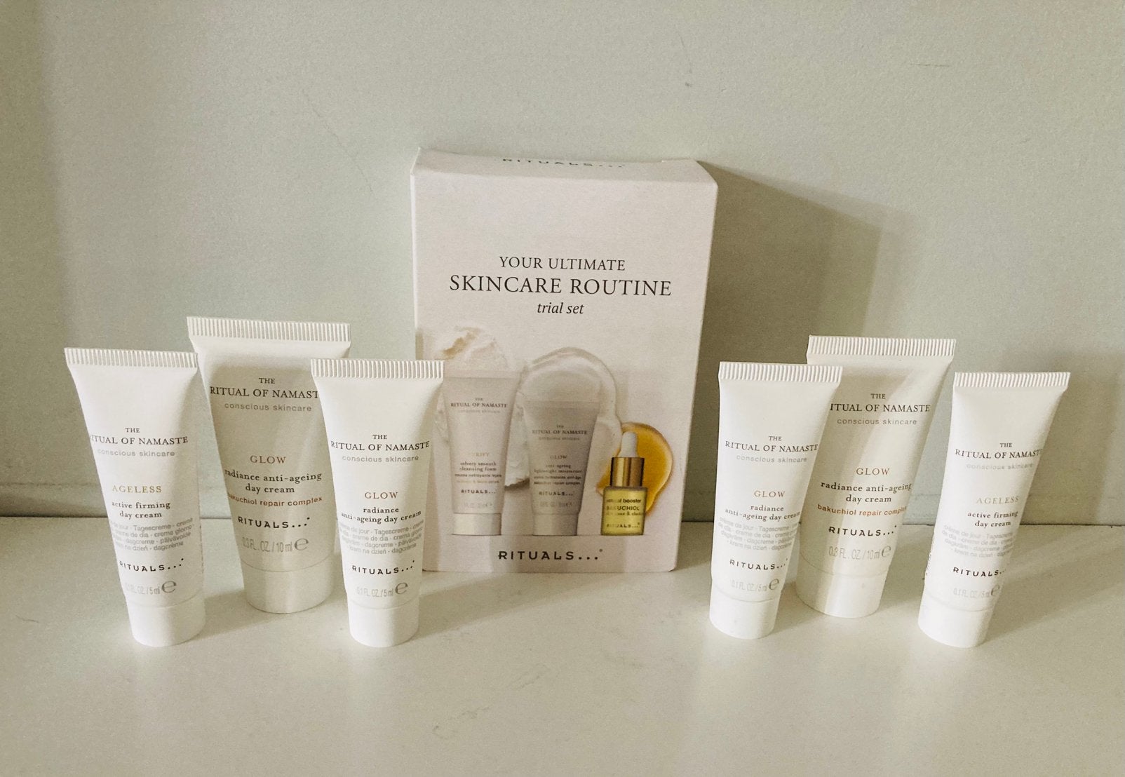 Rituals Namaste trial set + 6 x mini dagcreme * Nieuw *, Ophalen of Verzenden, Nieuw, Gehele gezicht, Verzorging