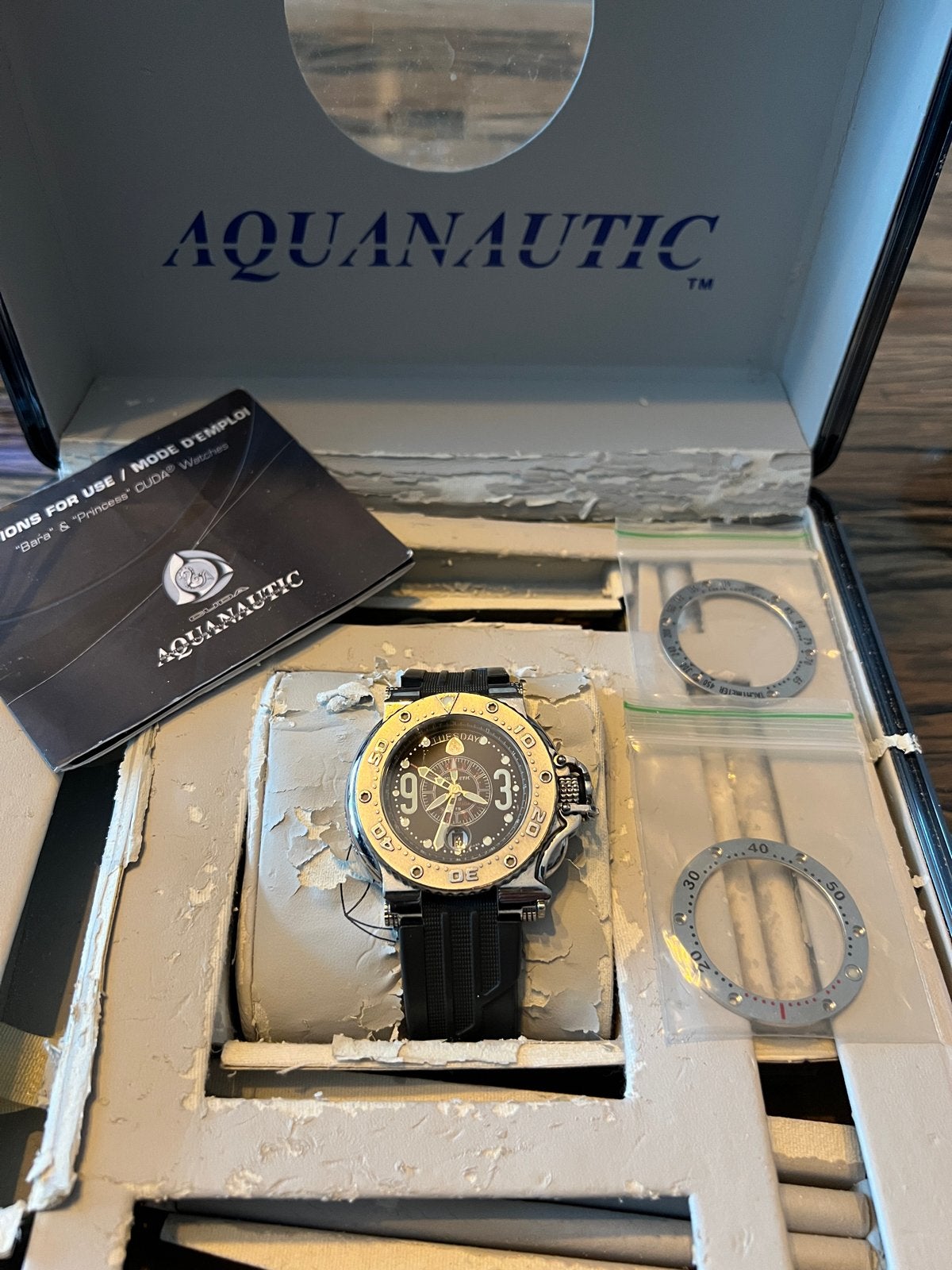 Aquanautic King Cuda horloge met extra bezels, Overige merken, Staal, Polshorloge, Kunststof