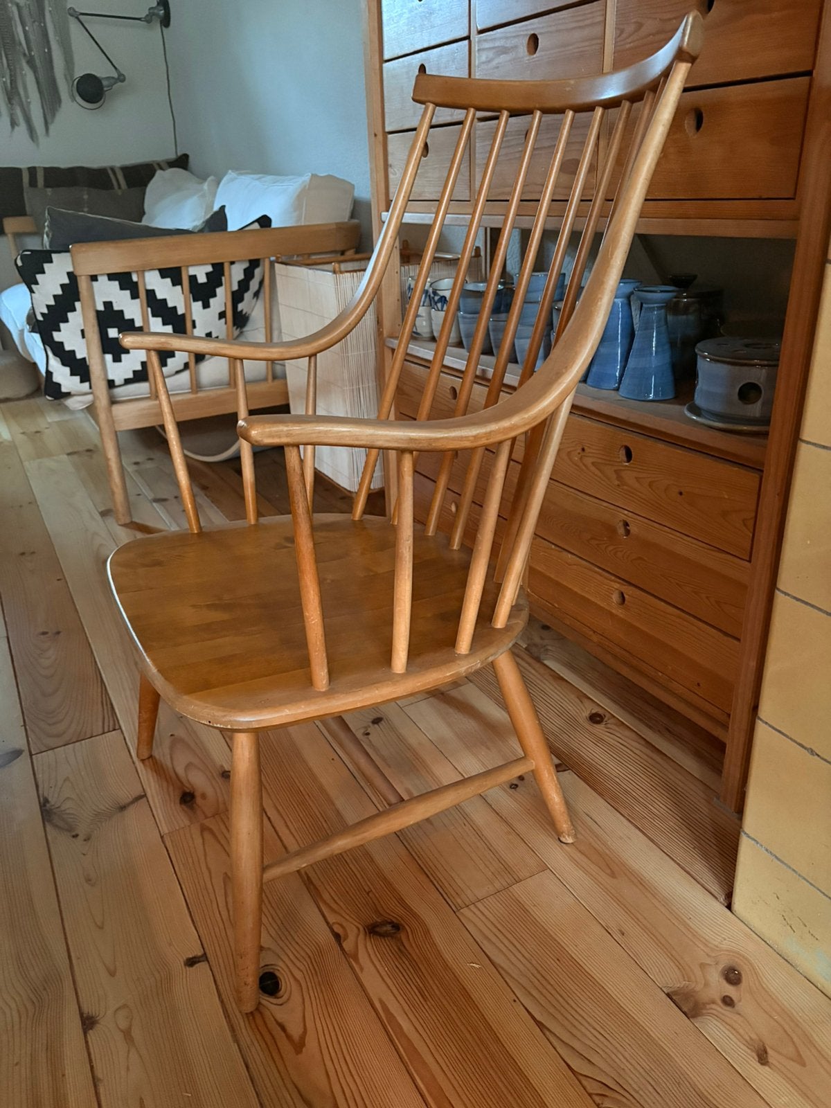 Vintage Grandessa spijlenstoel., Huis en Inrichting, Ophalen, Zo goed als nieuw, Eén