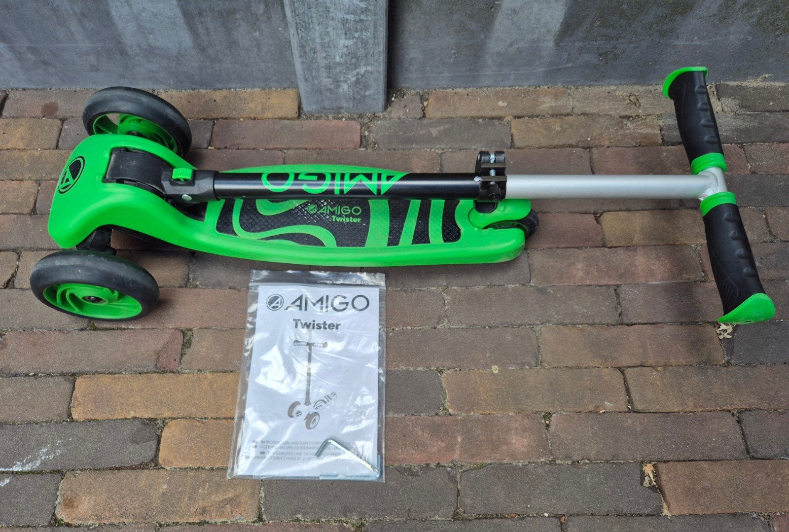 Amigo 3-wiel step opvouwbaar groen/zwart, Ophalen, Gebruikt, Gewone step, Amigo