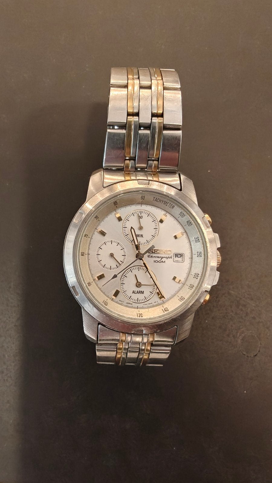 Seiko Chronograph 100M horloge - Staal/Goudkleurig, Ophalen, Seiko