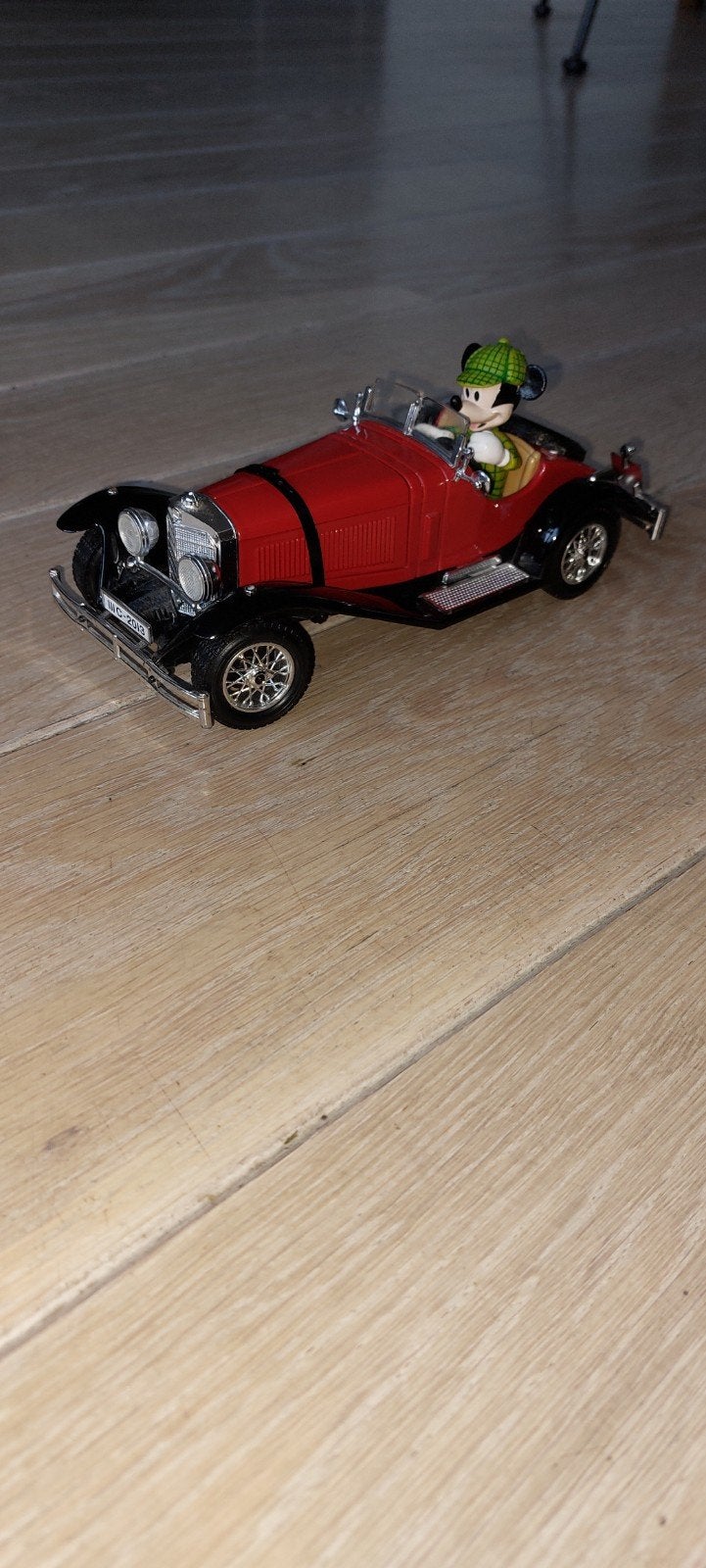 Mickey Mouse in Mercedes SSK Oldtimer Modelauto, Ophalen of Verzenden, Zo goed als nieuw, Auto