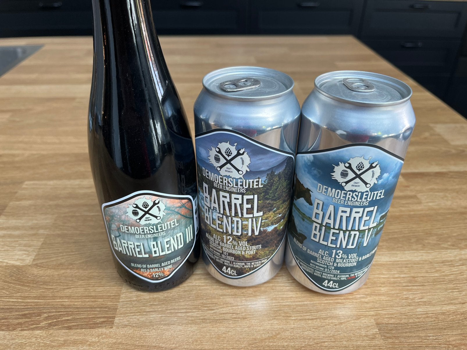 De Moersleutel barrel blend 3, 4 en 5, Verzamelen, Biermerken, Ophalen, Zo goed als nieuw, Flesje(s), Overige merken