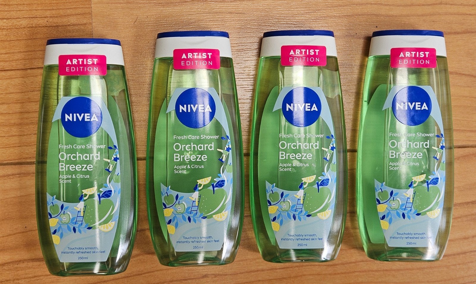 4 stuks nieuwe Nivea Fresh Care Shower Orchard Breeze, Ophalen of Verzenden, Nieuw, Bad & Douche