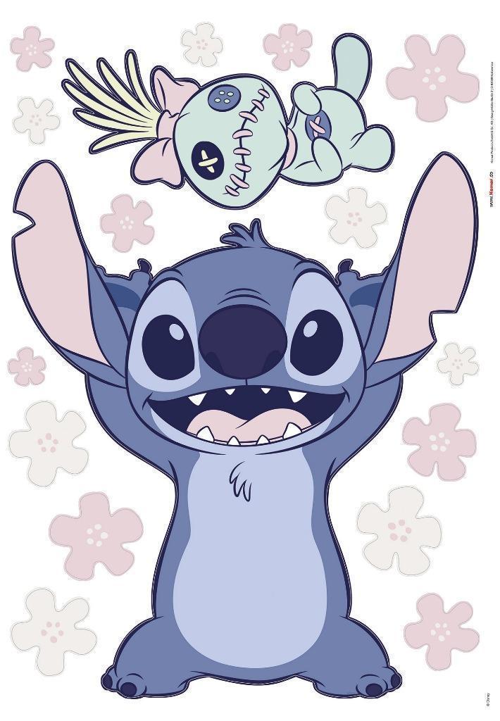Stitch Muursticker Scrump 50x70 cm - Disney, Ophalen of Verzenden, Overige figuren, Nieuw, Plaatje of Poster